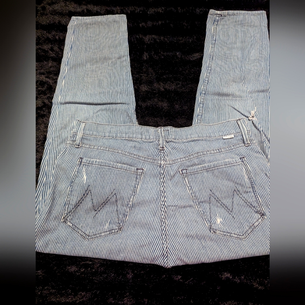 MOTHER slightly distressed pinstripe jeans size 30